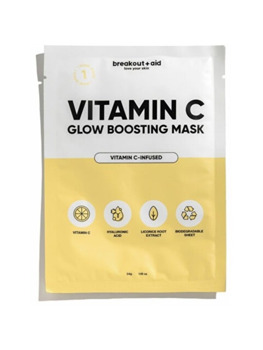 Maschera illuminante Breakout+aid C Glow Boosting Mask - Maschera illuminante con vitamina 34.0g donna