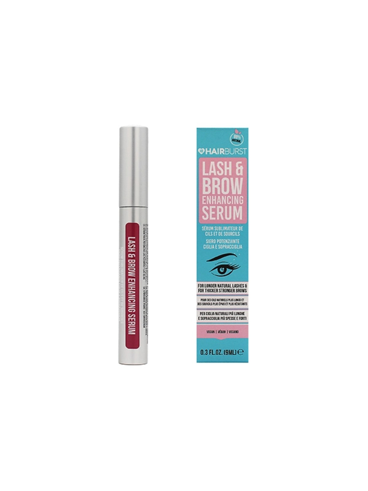 Siero Hairburst per ciglia e sopracciglia - Siero per la crescita di capelli e sopracciglia, 9 ml, unisex