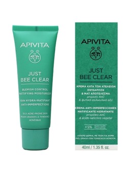 Apivita Just Bee Clear - Crema viso idratante con niacinamide 40ml unisex