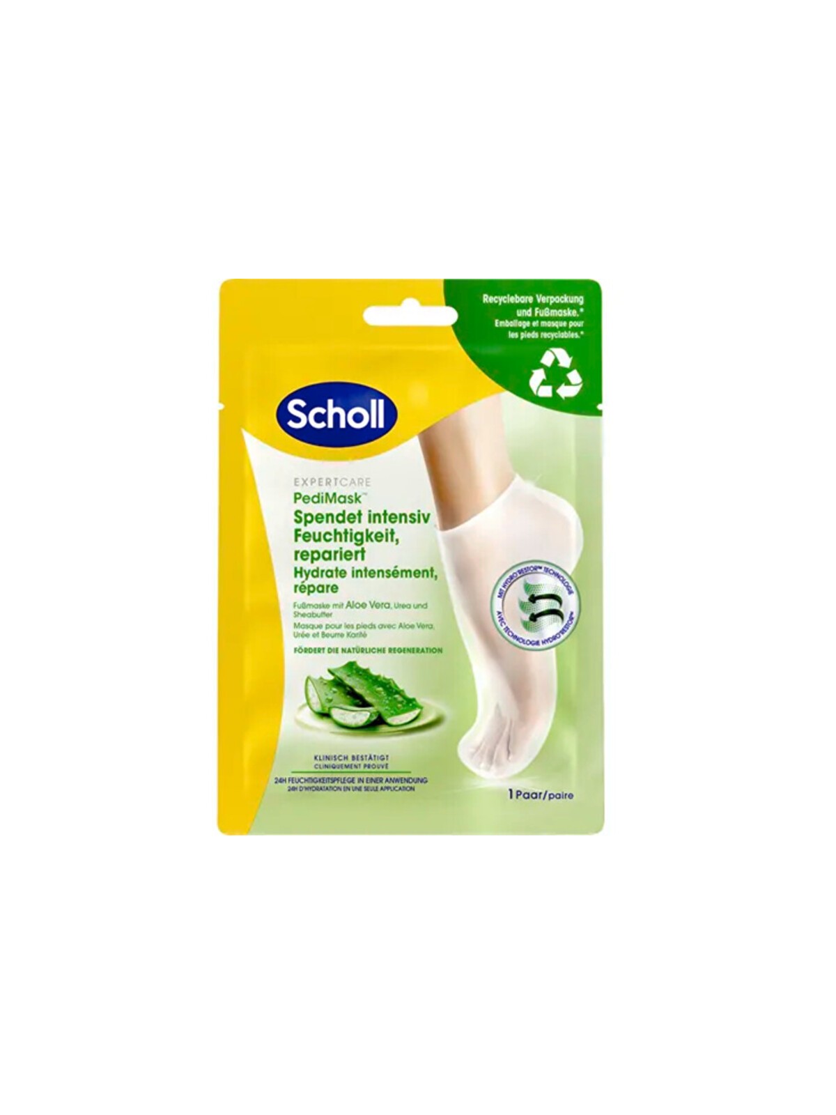 Scholl PediMask Maschera per i piedi (1 pz) - Maschera idratante per i piedi con Aloe Vera donna