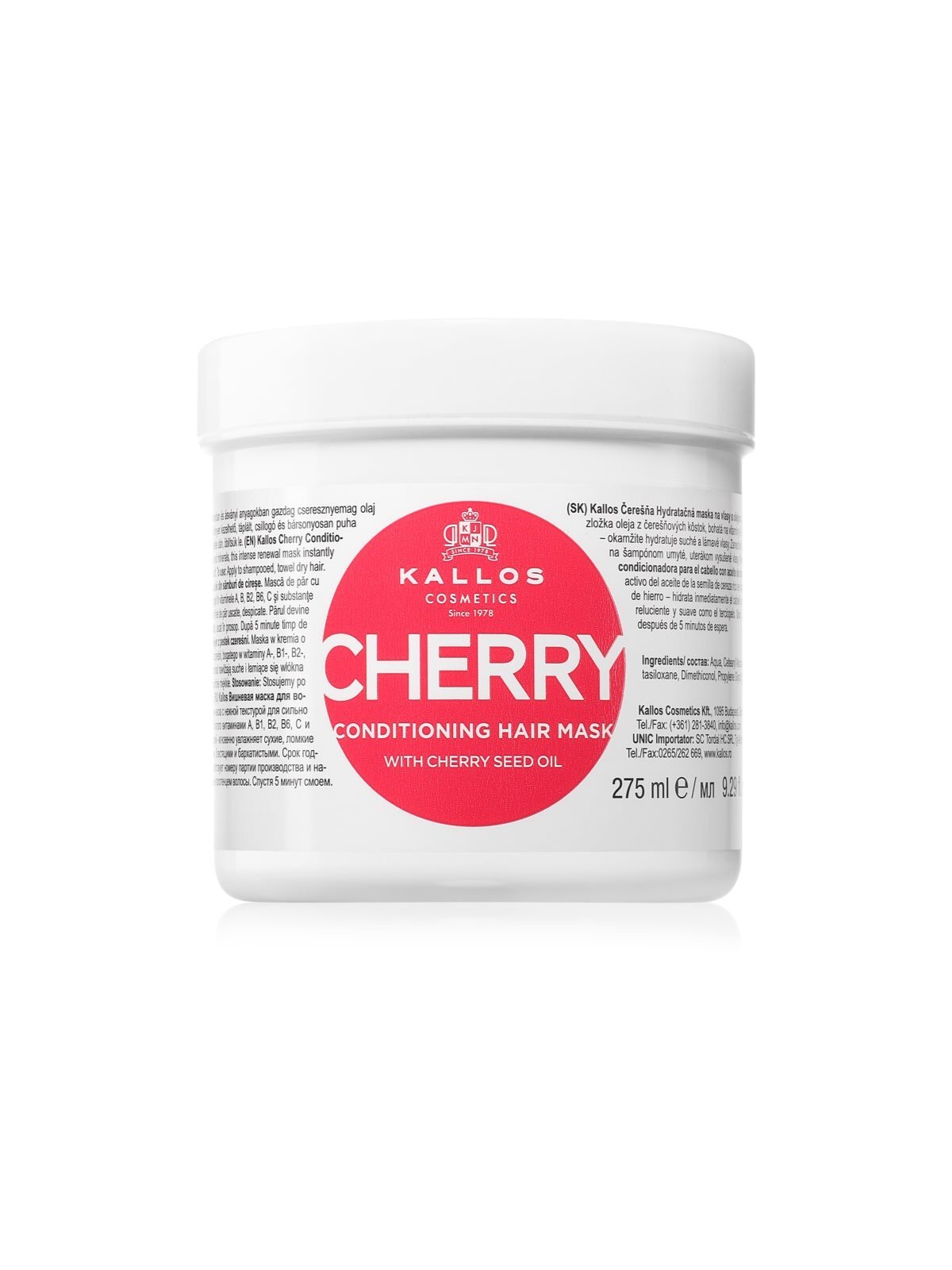 Maschera per capelli Kallos Conditioning Cherry 275ml donna