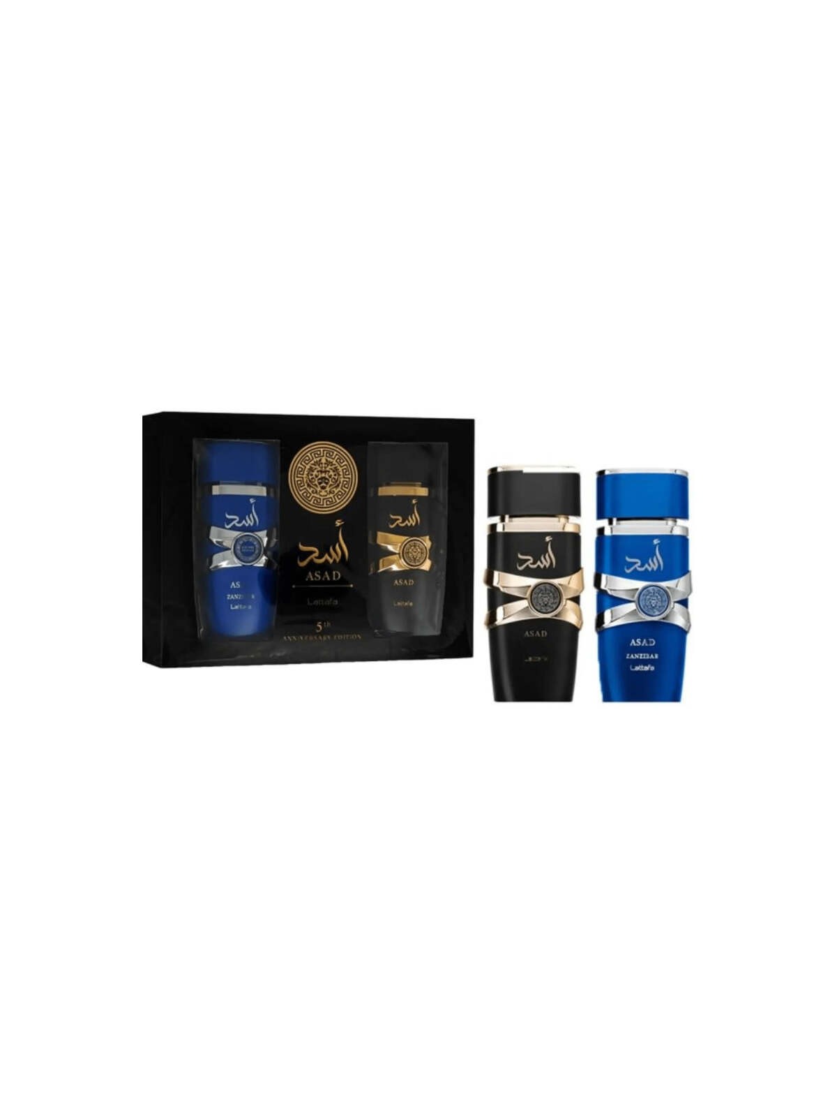 Lattafa Perfumes Asad Set regalo Asad eau de parfum 100ml e Asad Zanzibar eau de parfum 100ml unisex