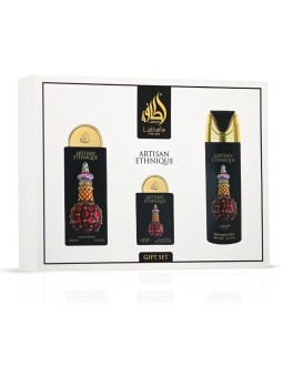 Lattafa Perfumes Artisan Ethnique Set regalo eau de parfum 100ml, deospray 200ml ed eau de parfum 20ml unisex