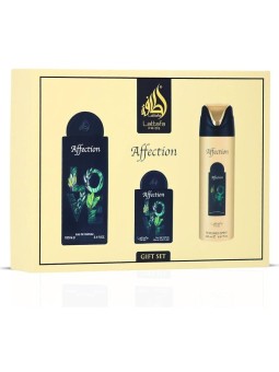 Lattafa Perfumes Affection Set regalo eau de parfum 100ml, deospray 200ml ed eau de parfum 20ml unisex