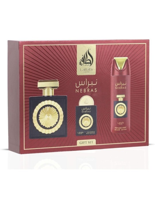 Lattafa Perfumes Nebras Set regalo eau de parfum 100ml, deospray 200ml ed eau de parfum 20ml unisex