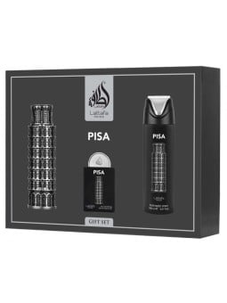 Lattafa Perfumes Pride Pisa Set regalo eau de parfum 100ml, deospray 200ml ed eau de parfum 20ml unisex