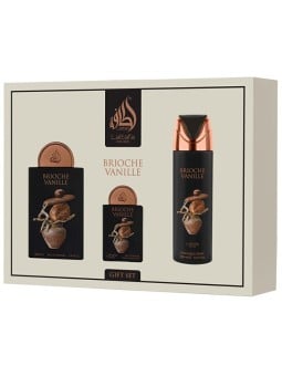 Lattafa Perfumes Brioche Vanille Set regalo eau de parfum 100ml, eau de parfum 20ml e deospray 200ml unisex