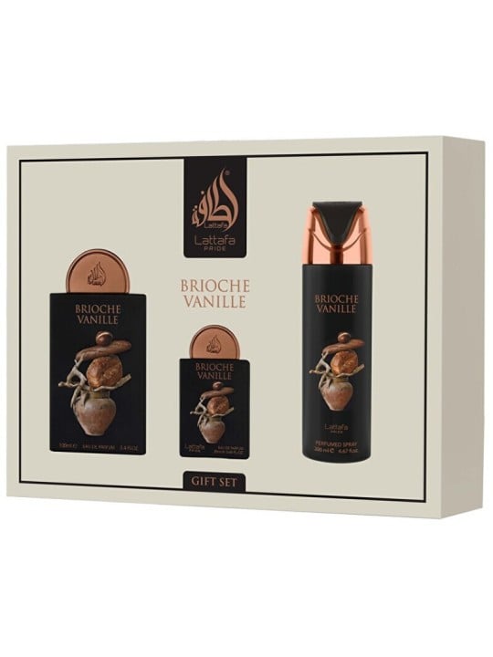 Lattafa Perfumes Brioche Vanille Set regalo eau de parfum 100ml, eau de parfum 20ml e deospray 200ml unisex