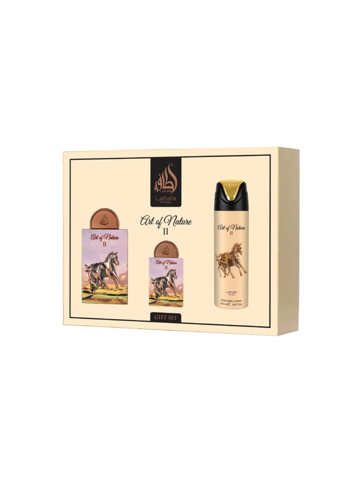 Lattafa Perfumes Art Of Nature II Set regalo eau de parfum, deospray 200ml ed eau de parfum 20ml unisex