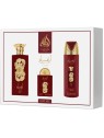 Lattafa Perfumes Ansaam Gold Set regalo eau de parfum 100ml, deospray 200ml ed eau de parfum 20ml unisex