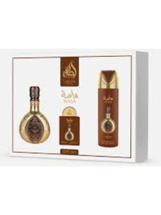 Lattafa Perfumes Masa Set regalo eau de parfum 100ml, deospray 200ml ed eau de parfum 20ml unisex