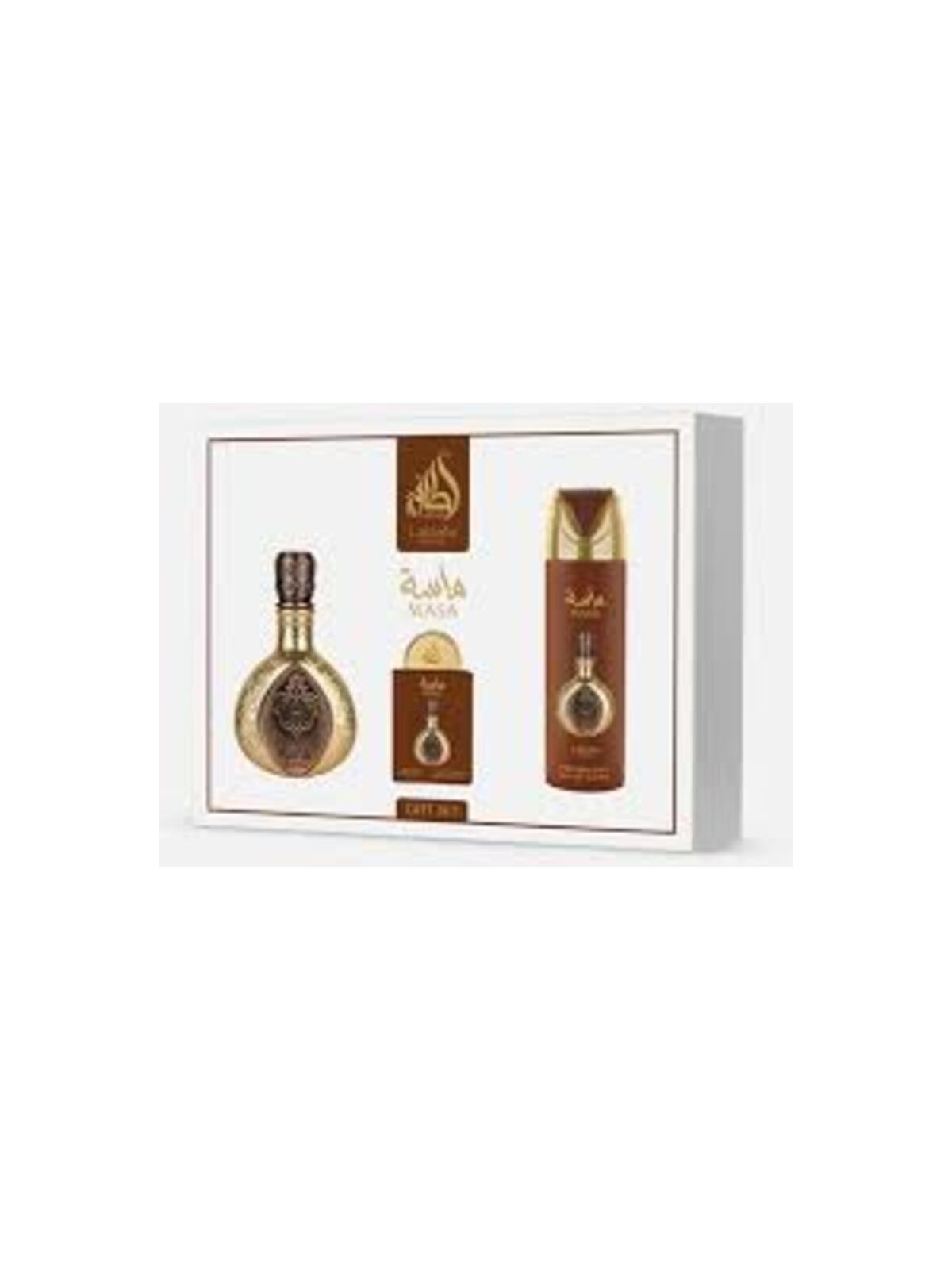 Lattafa Perfumes Masa Set regalo eau de parfum 100ml, deospray 200ml ed eau de parfum 20ml unisex