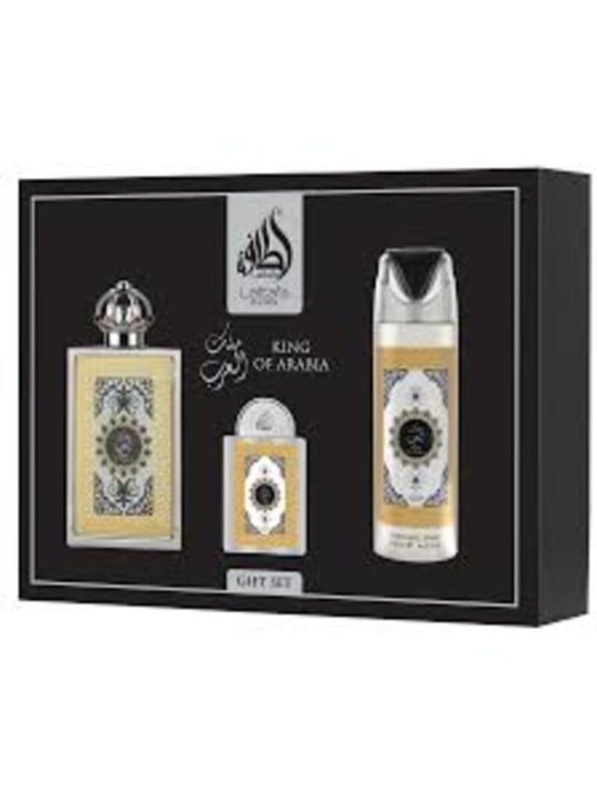 Lattafa Perfumes King Of Arabia Set regalo eau de parfum 100ml, deospray 200ml e eau de parfum 20ml donna
