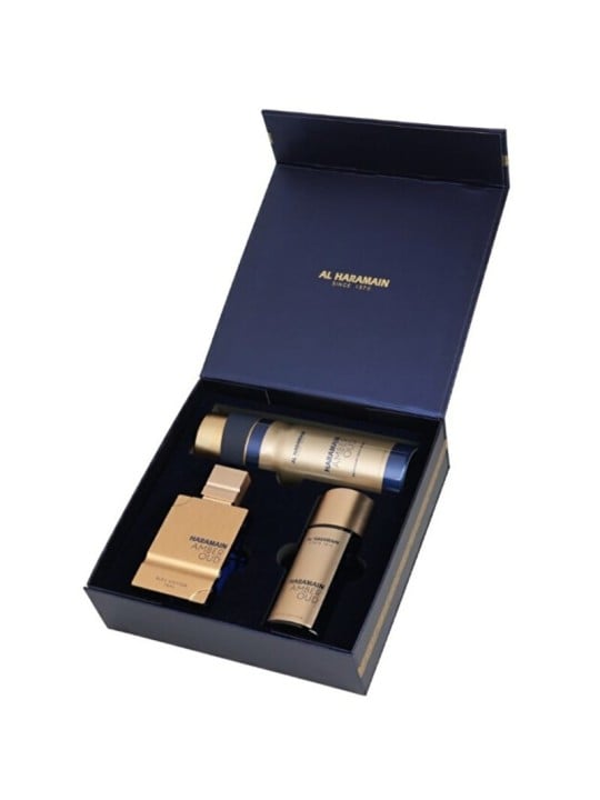 Al Haramain Amber Oud Bleu Edition Set regalo eau de parfum 75ml, eau de parfum 30ml e deospray 200ml unisex