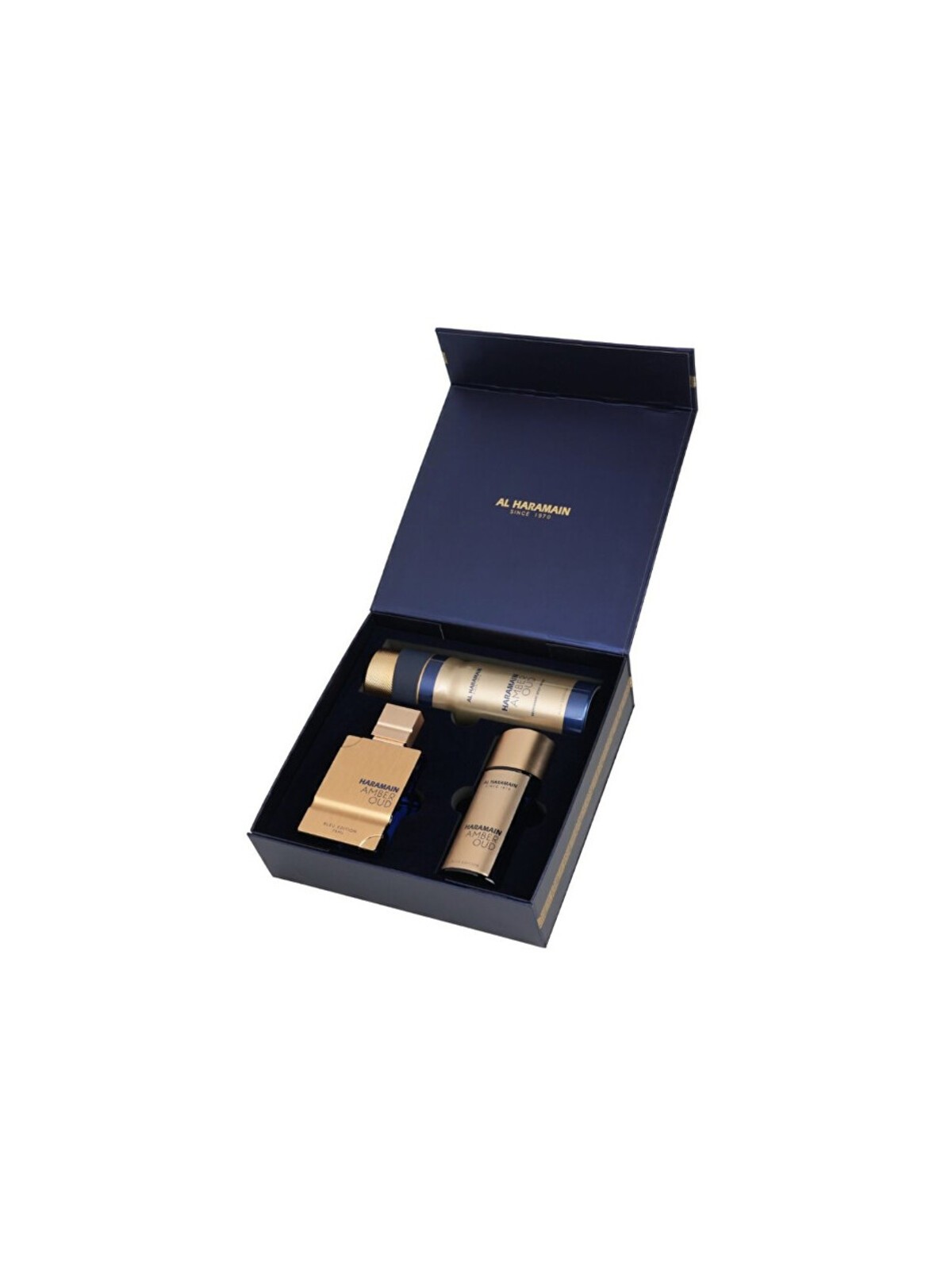 Al Haramain Amber Oud Bleu Edition Set regalo eau de parfum 75ml, eau de parfum 30ml e deospray 200ml unisex