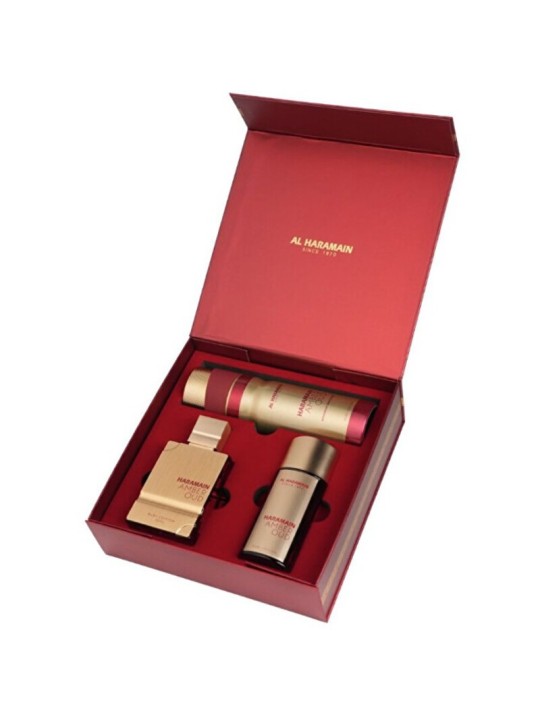 Al Haramain Amber Oud Ruby Edition Set regalo eau de parfum 75ml, eau de parfum 30ml e deospray 200ml unisex