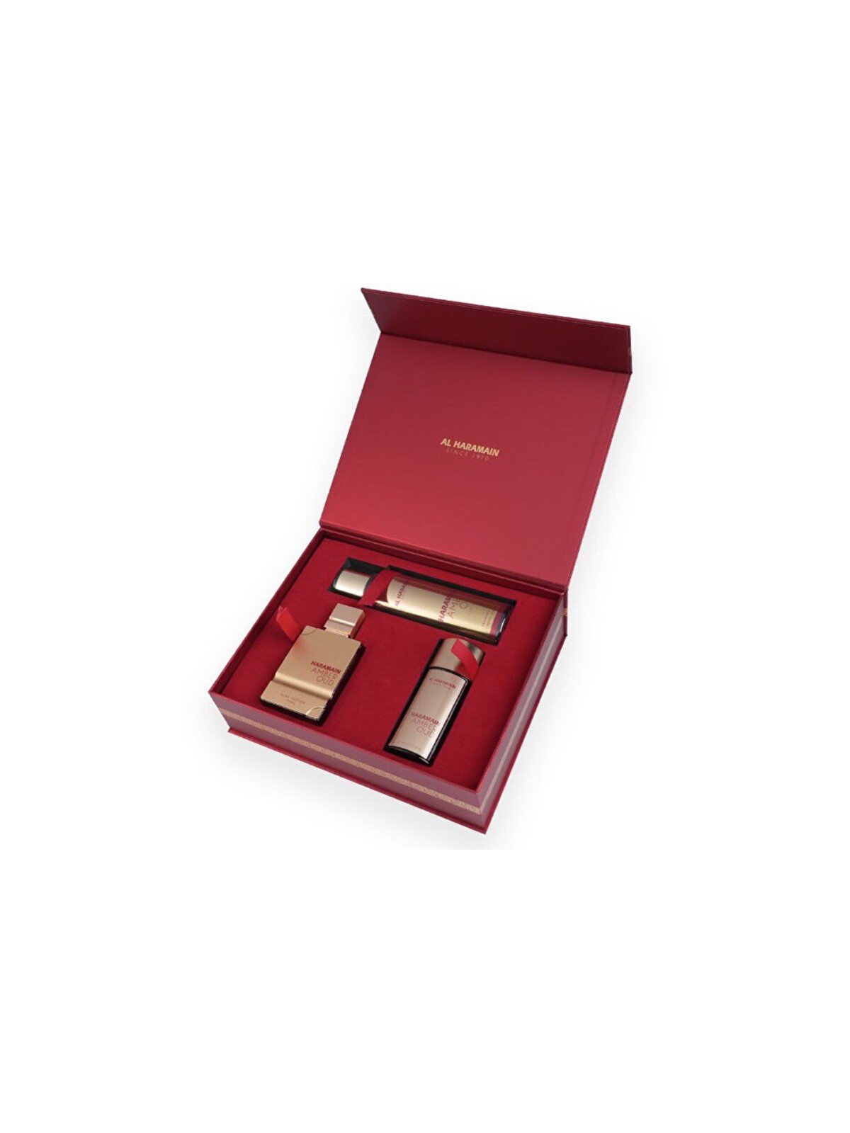 Al Haramain Amber Oud Ruby Edition Set regalo eau de parfum 75ml, eau de parfum 30ml e body roll 250ml unisex