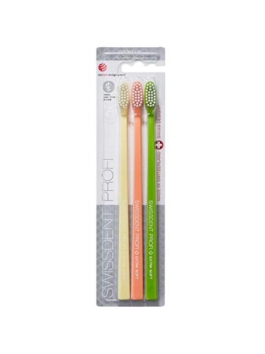 Set di tre spazzolini Swissdent Gentle Extra Soft - Spazzolini da denti donna