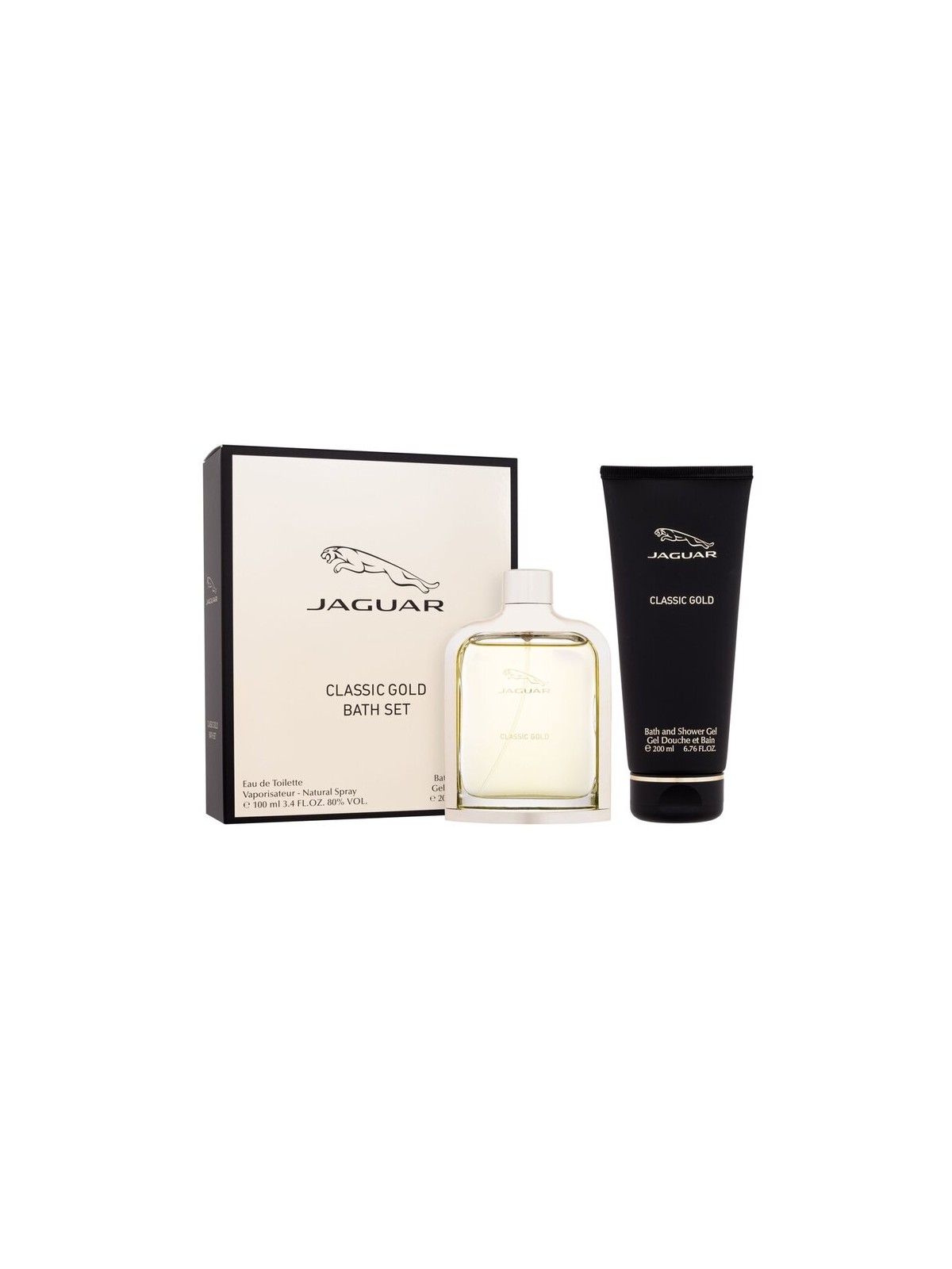 Cofanetto regalo Jaguar Classic Gold, eau de toilette 100ml e gel doccia 200ml uomo