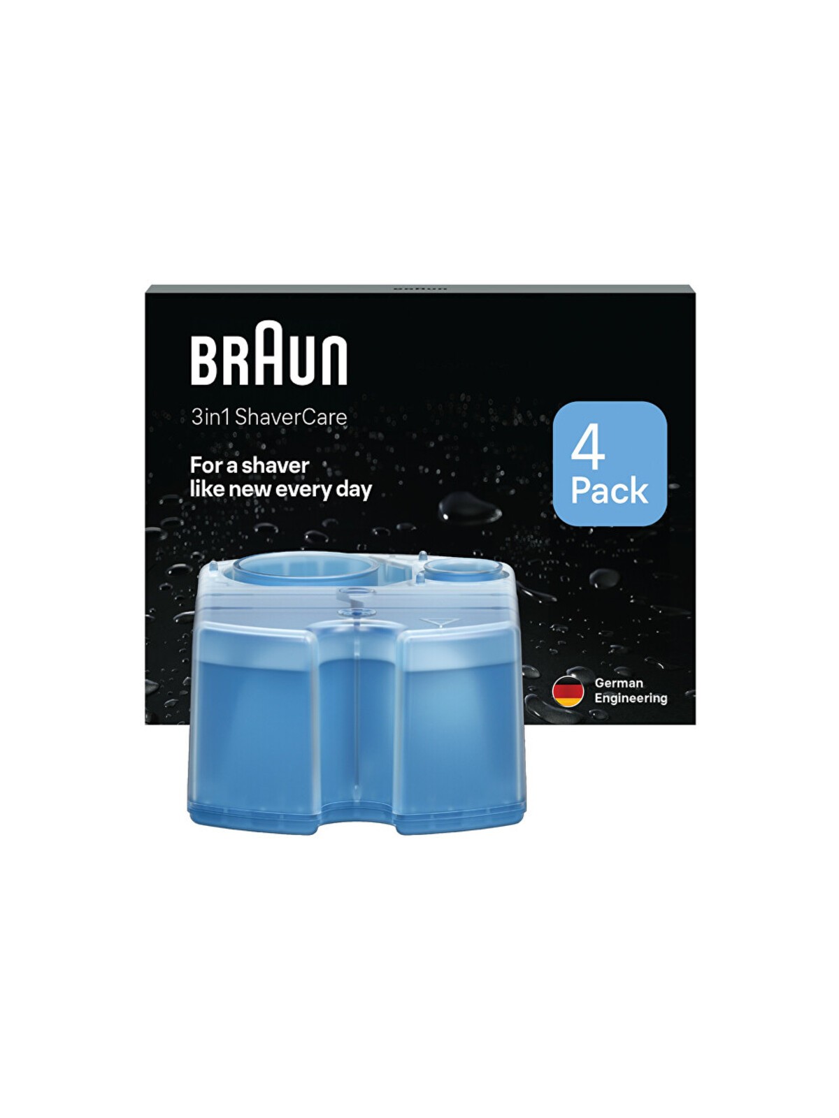 Braun ShaverCare 3in1 (4 pezzi) - Cartucce di ricambio per stazioni di pulizia uomo