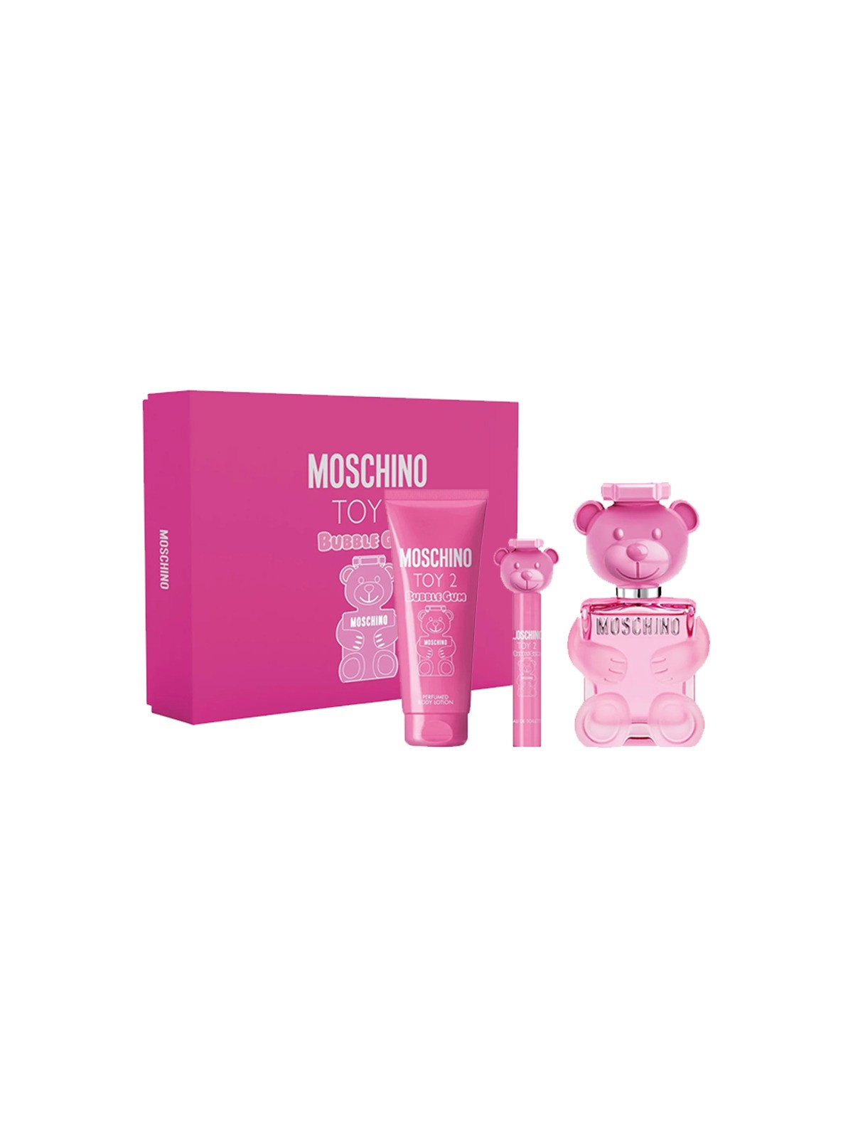 Cofanetto regalo Moschino Toy 2 Bubble Gum: eau de toilette 100ml, eau de toilette in miniatura 10ml e latte corpo 100ml Donna