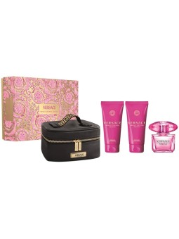 Cofanetto regalo Versace Bright Crystal Absolu: eau de parfum 90ml, lozione corpo 100ml, gel doccia 100ml e pochette da donna.