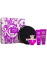 Set regalo Versace Dylan Purple: eau de parfum 100ml, latte corpo 100ml, gel doccia 100ml e cosmetico tatiōka donna