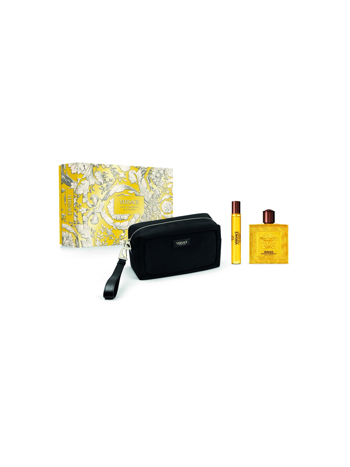 Versace Eros Energy Set regalo eau de parfum 100ml, eau de parfum in miniatura 10ml e cosmetici per uomo