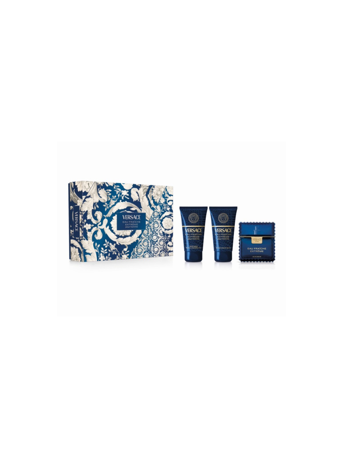 Versace Man Eau Fraiche Extreme Set regalo eau de parfum 50ml, gel doccia 50ml e balsamo per tibia 50ml donna