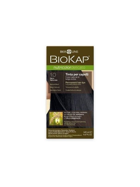Biokap NUTRICOLOR DELICATO - Tinta per capelli - 1.00 ?ern naturale 140ml unisex