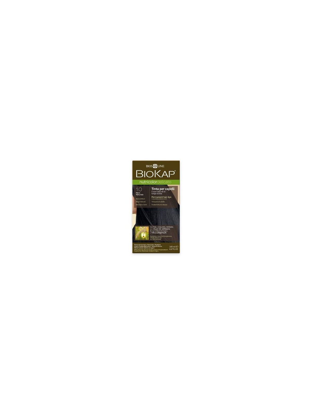 Biokap NUTRICOLOR DELICATO - Tinta per capelli - 1.00 ?ern naturale 140ml unisex