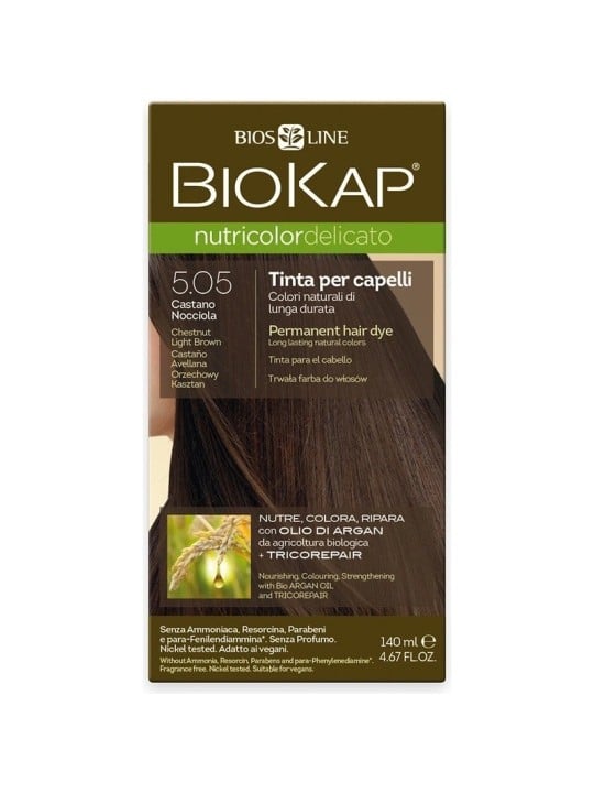 Biokap NUTRICOLOR DELICATO - Tintura per capelli - 5.05 Castano - castano chiaro 140ml unisex