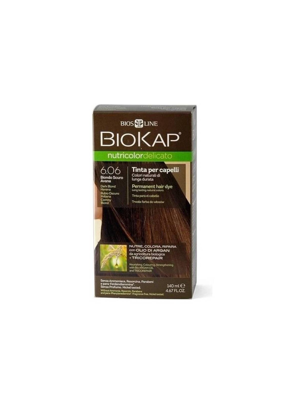 Biokap NUTRICOLOR DELICATO - Tinta per capelli - 6.06 Biondo scuro Avana 140ml unisex