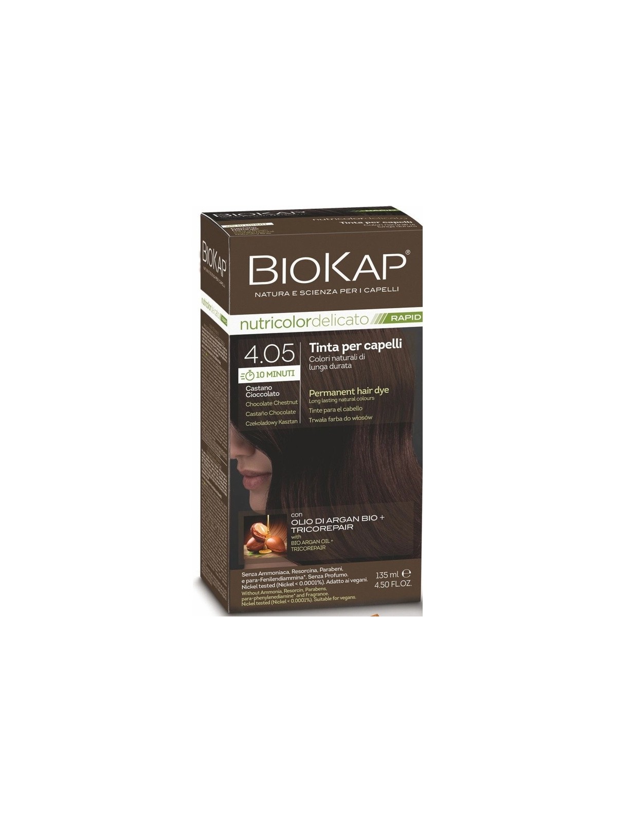 Biokap NUTRICOLOR DELICATO - Tinta per capelli - 4.05 Katanovo ?okoldov 140ml unisex