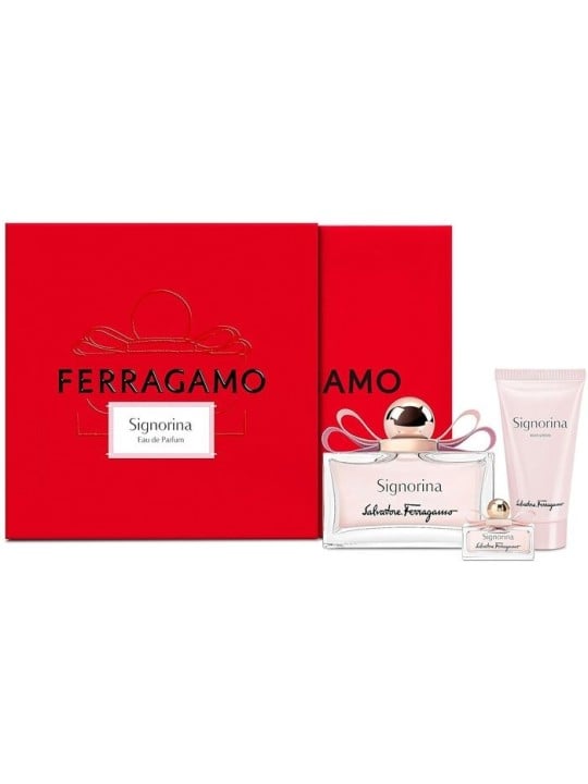 Salvatore Ferragamo Signorina Unica Set regalo eau de parfum 100ml, lozione corpo 50ml e miniatura eau de parfum 5ml donna