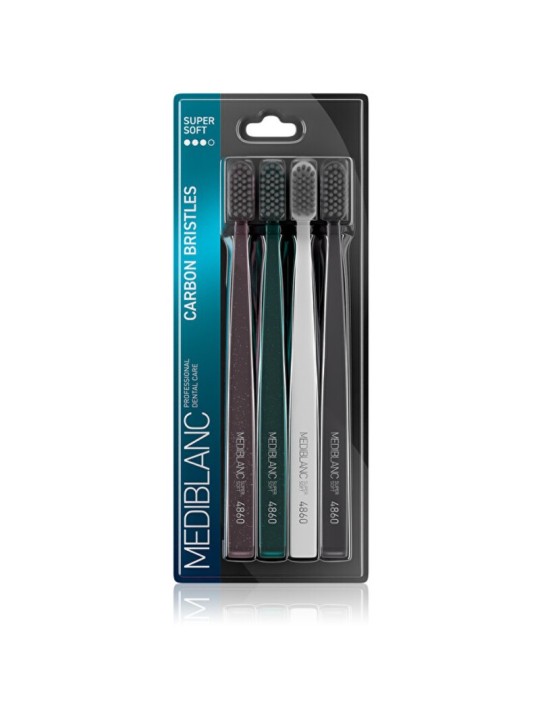 MEDIBLANC Spazzolino da denti con setole in carbonio 4 pezzi donna