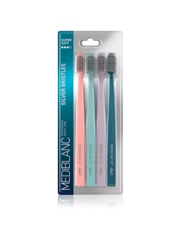 MEDIBLANC Spazzolino da denti con setole argentate 4 pezzi donna