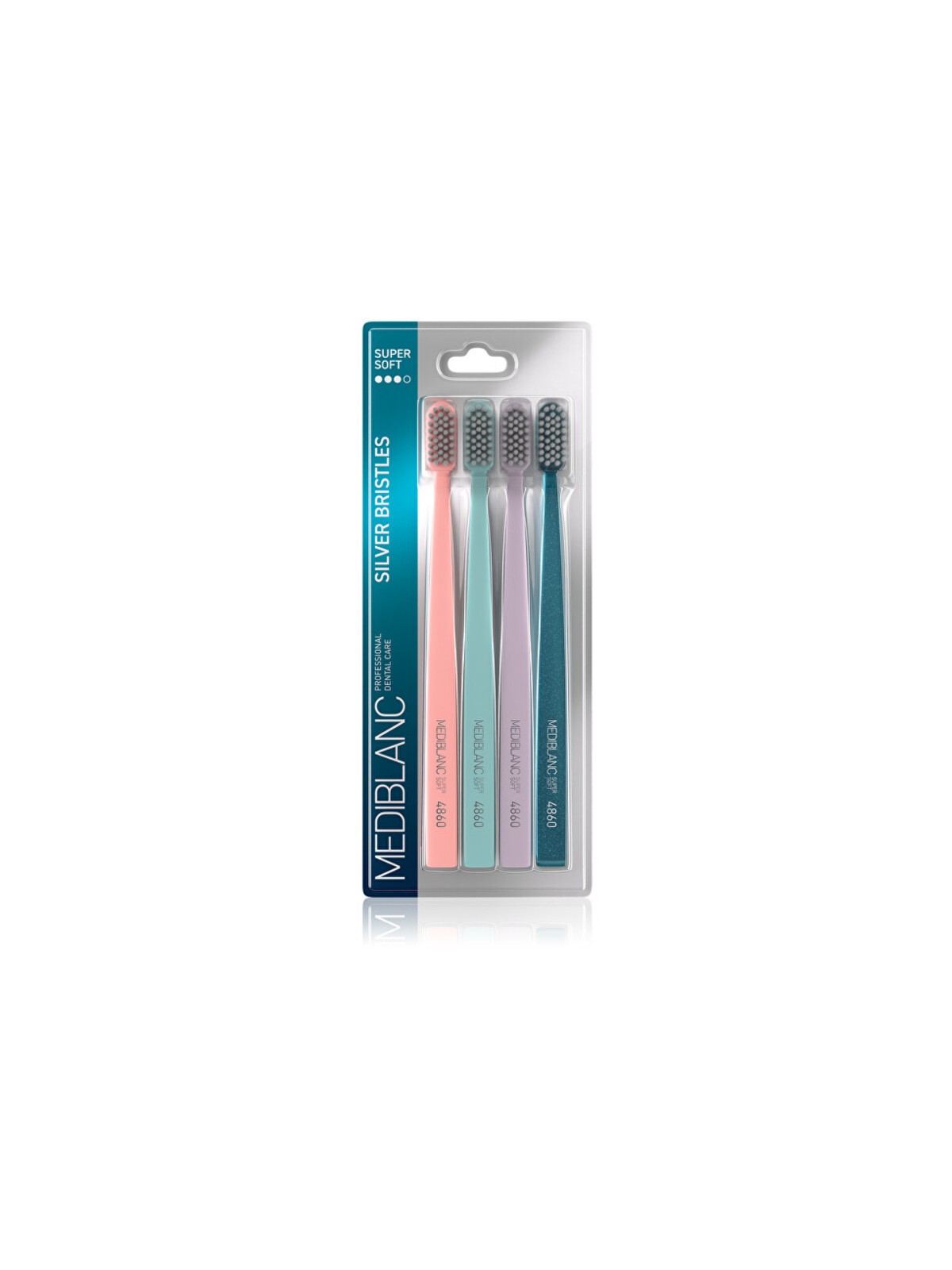 MEDIBLANC Spazzolino da denti con setole argentate 4 pezzi donna