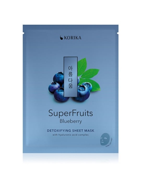 Maschera in tessuto detossinante KORIKA Superfruits (Mirtillo) - Maschera in tessuto detossinante 25,0 g donna