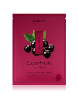 KORIKA Superfruits Acai Berry Energizing Sheet Mask - Maschera in tessuto energizzante 25,0 g donna