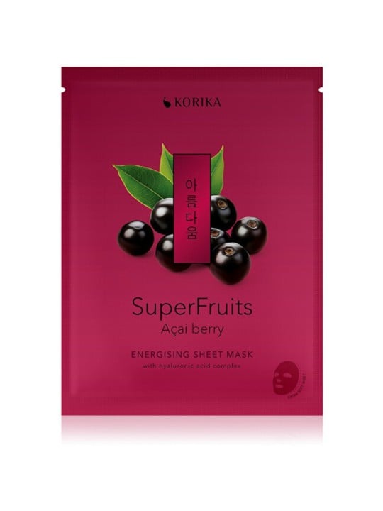 KORIKA Superfruits Acai Berry Energizing Sheet Mask - Maschera in tessuto energizzante 25,0 g donna