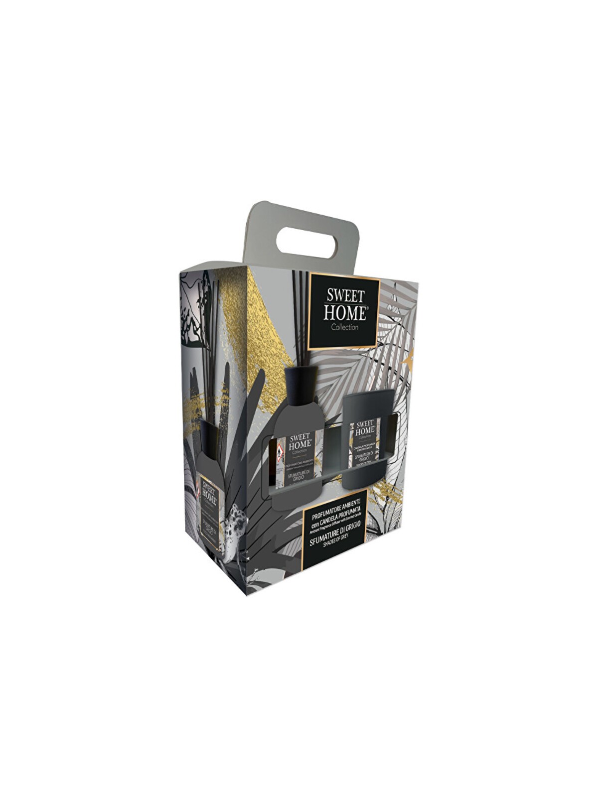 Set Sweet Home Collection Tonalità di Grigio - Set regalo con diffusore di aromi e candela Donna