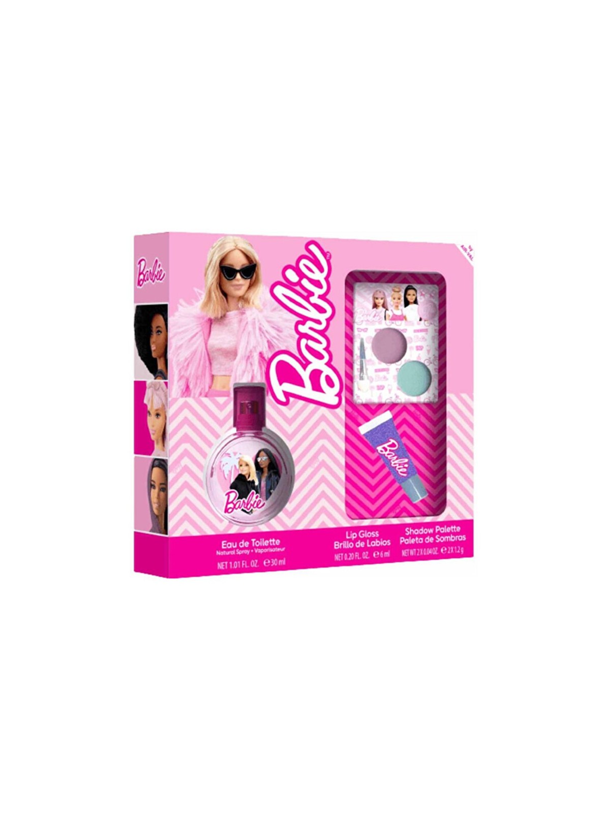 PROFUMI PER BAMBINI Set regalo Barbie: eau de toilette 30ml, lucidalabbra e ombretto unisex