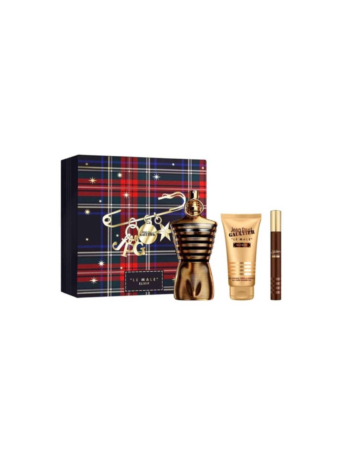 Jean Paul Gaultier Le Male Elixir Set regalo eau de parfum 125ml, gel doccia 75ml e eau de parfum miniatura 10ml uomo