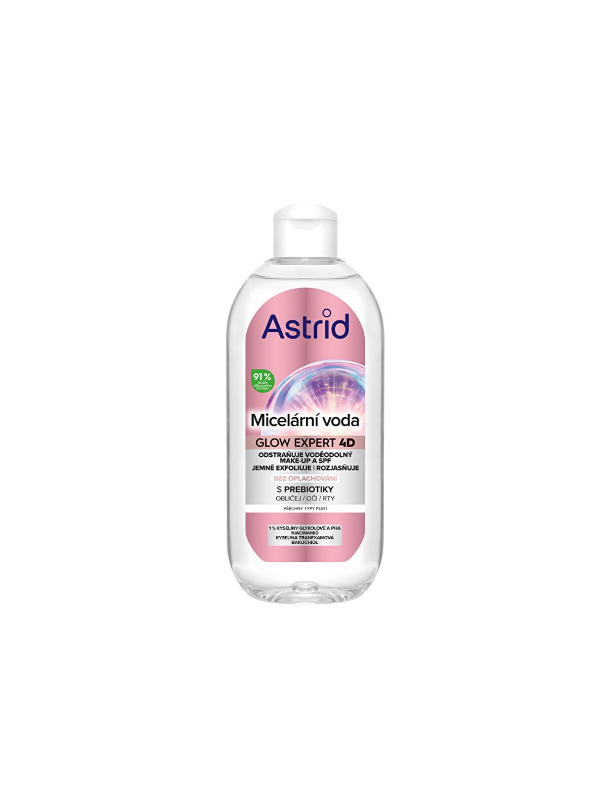 Astrid Glow Expert Micellar Water - Acqua micellare illuminante per la pelle 400ml donna