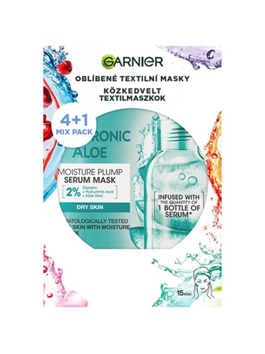Set di mascherine GARNIER Party Mix - Set di mascherine in tessuto per il viso donna