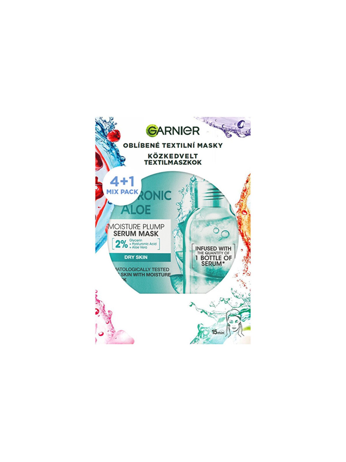 Set di mascherine GARNIER Party Mix - Set di mascherine in tessuto per il viso donna