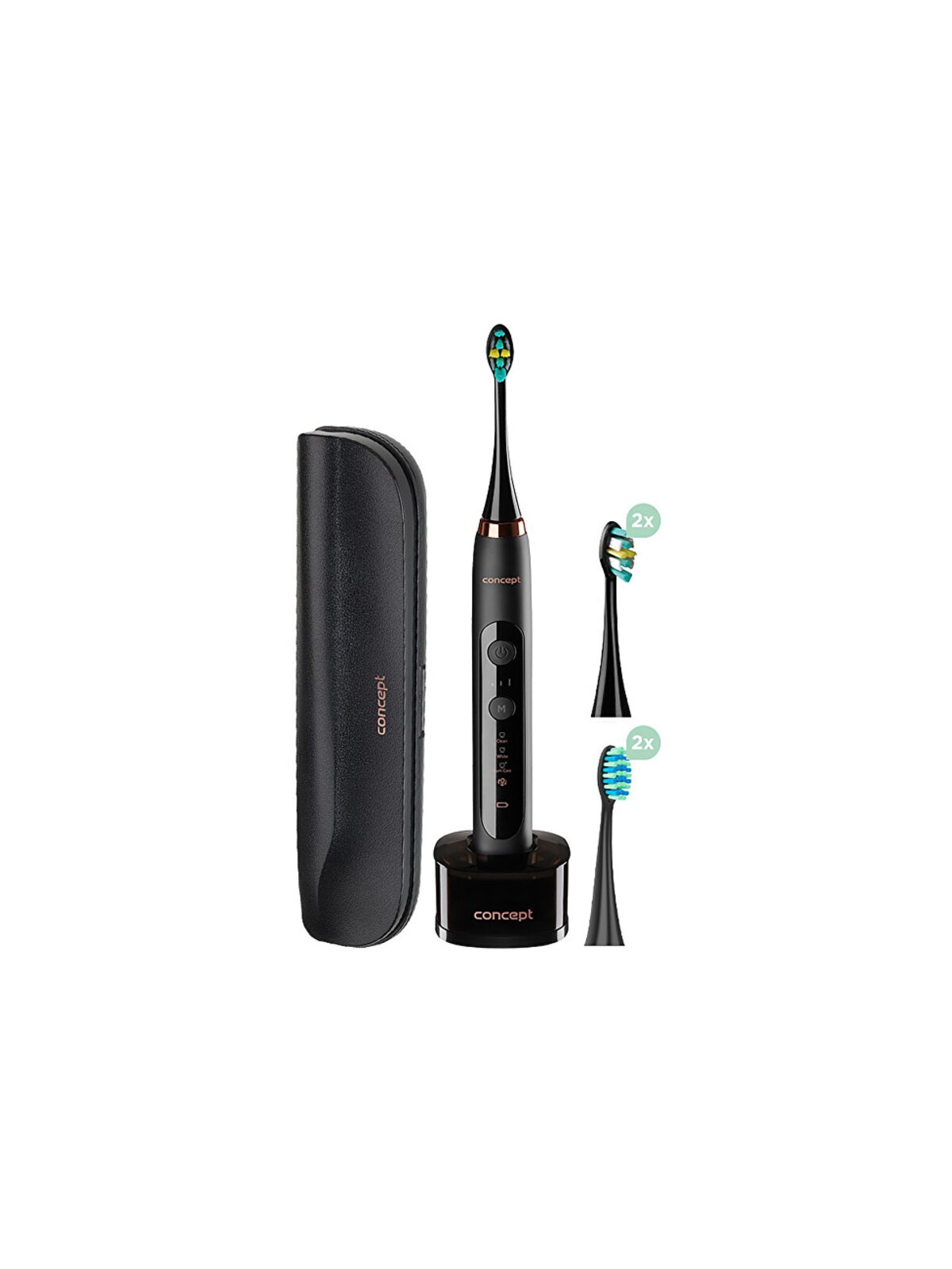 Concept Perfect Smile Black ZK7011 - Spazzolino sonico con custodia da viaggio donna