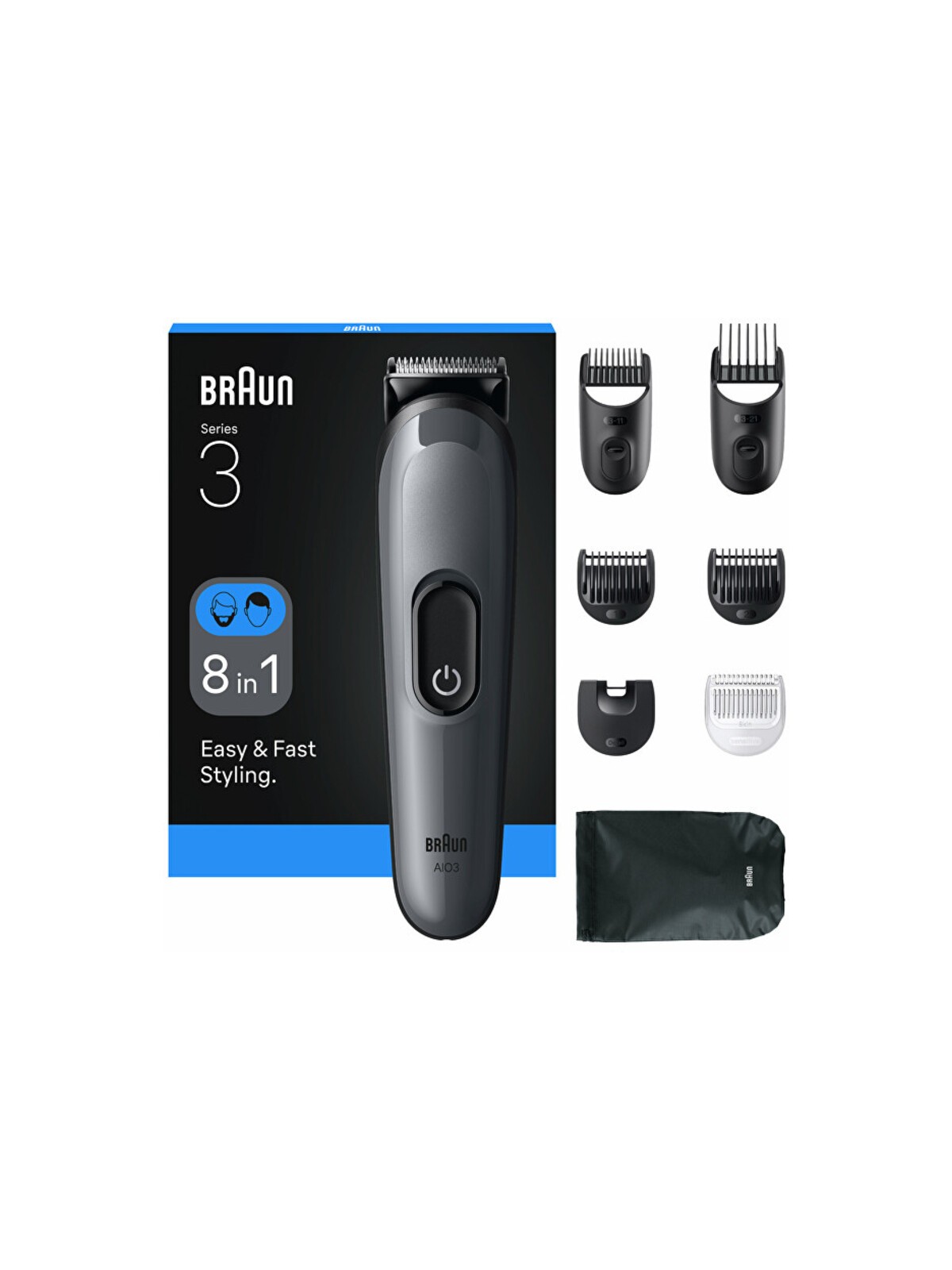 Braun Series 3 AIO3540 - Rasoio multifunzione? 8 in 1 uomo