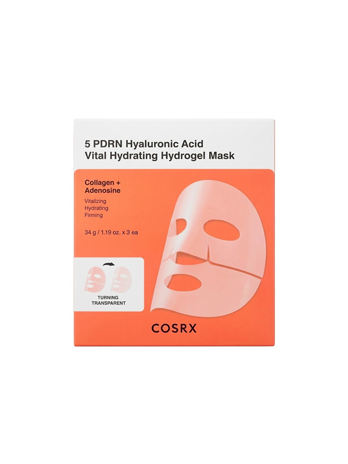 COSRX 5 PDRN Maschera Idrogel all'Acido Ialuronico - Maschera Idratante 34.0g donna